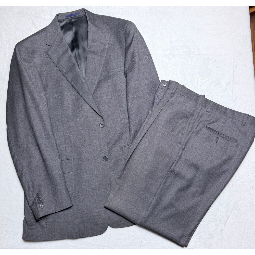 Loro Piana Daniel Cremieux Collection Luxury Wool 2Piece Suit Mens 42L 37W Gray